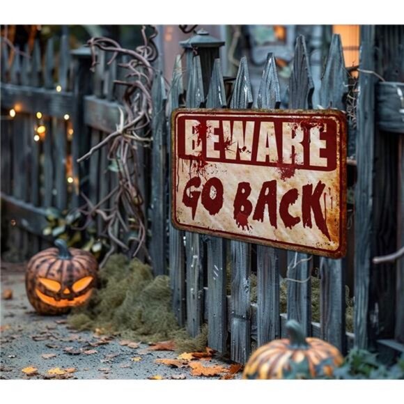 Halloween Decorations Indoor Horror Room Decor Metal Tin Signs Halloween Party - Picture 6 of 8